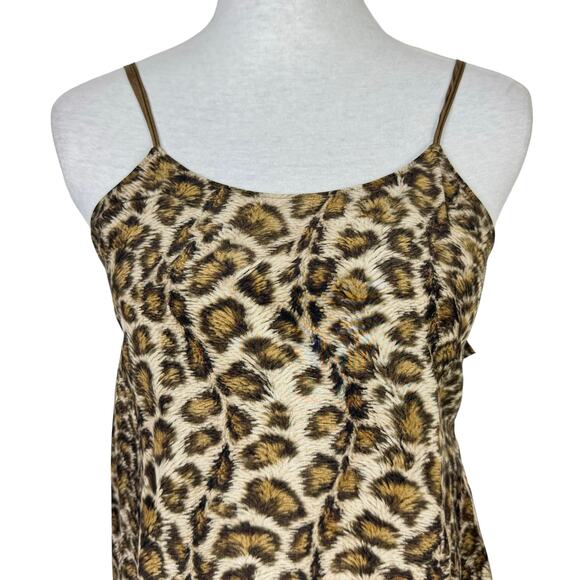 Helmut Lang Leopard Animal Print 100% Silk Wrap Tie Slip Tank Top - Picture 7 of 14